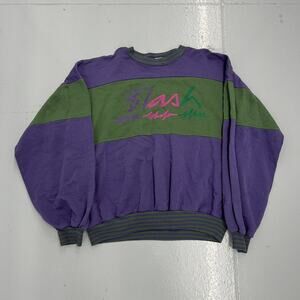 Vintage 80s Flash Purple/Green Boxy Graphic Sweatshirt